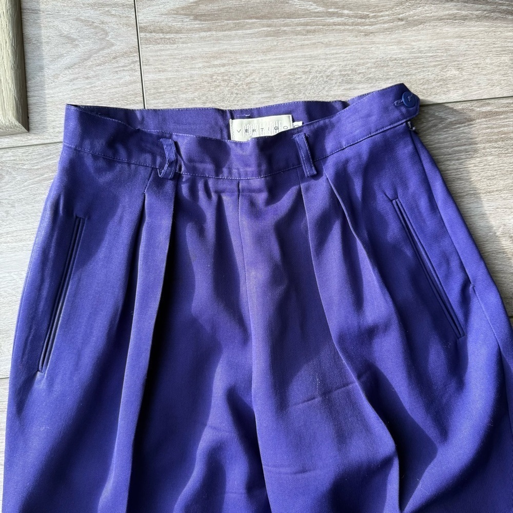 Vintage Vertigo Pour La Ville Pure Wool High Waist Pleated Front Trouser Pants - Picture 2 of 13
